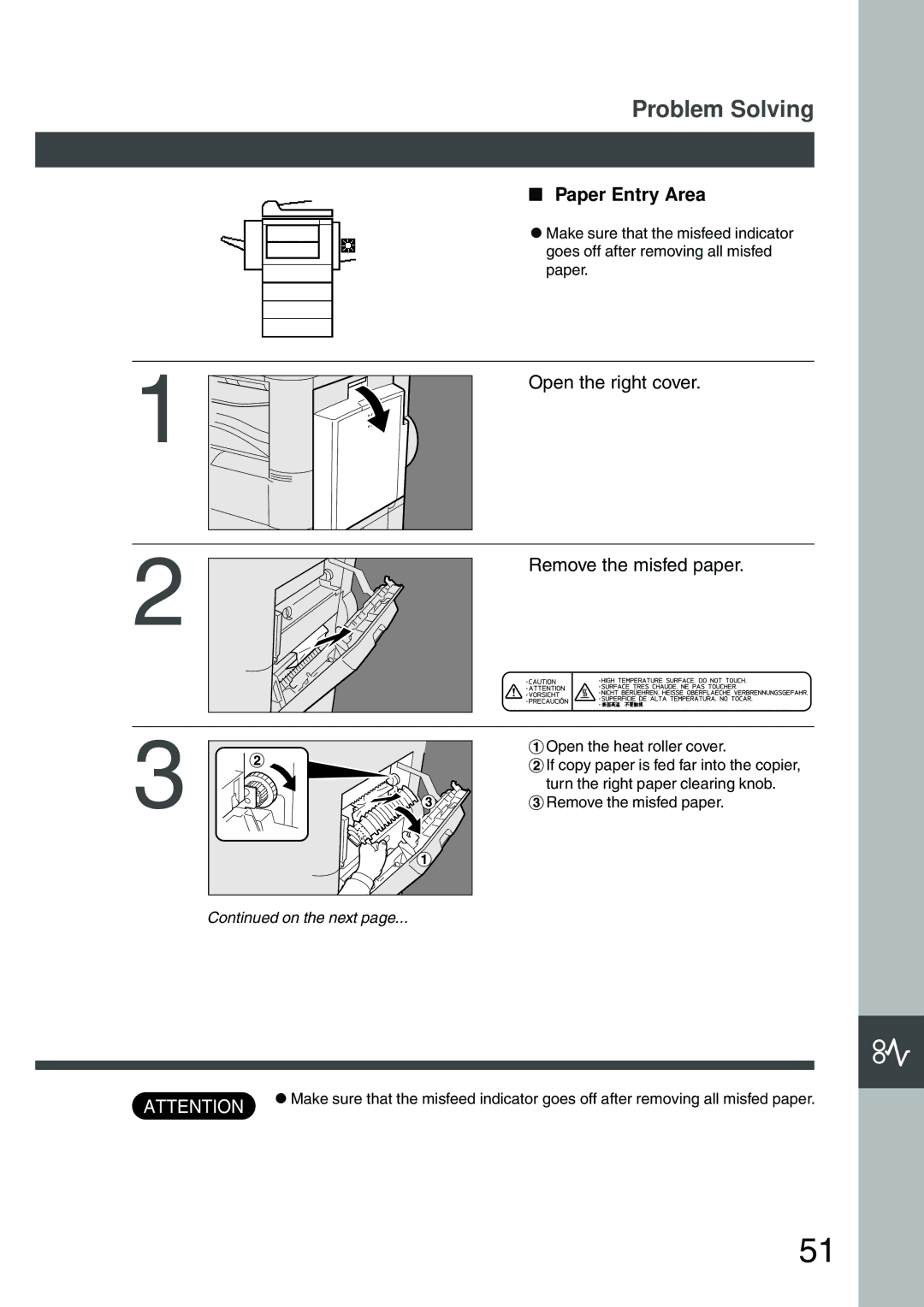 Panasonic DP-200 manual Paper Entry Area, Open the right cover 