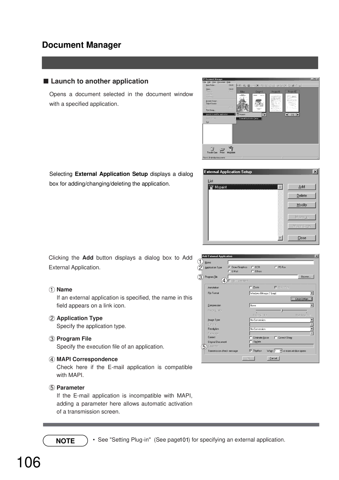 Panasonic DP-2000, DP-3000 manual 106, Launch to another application 