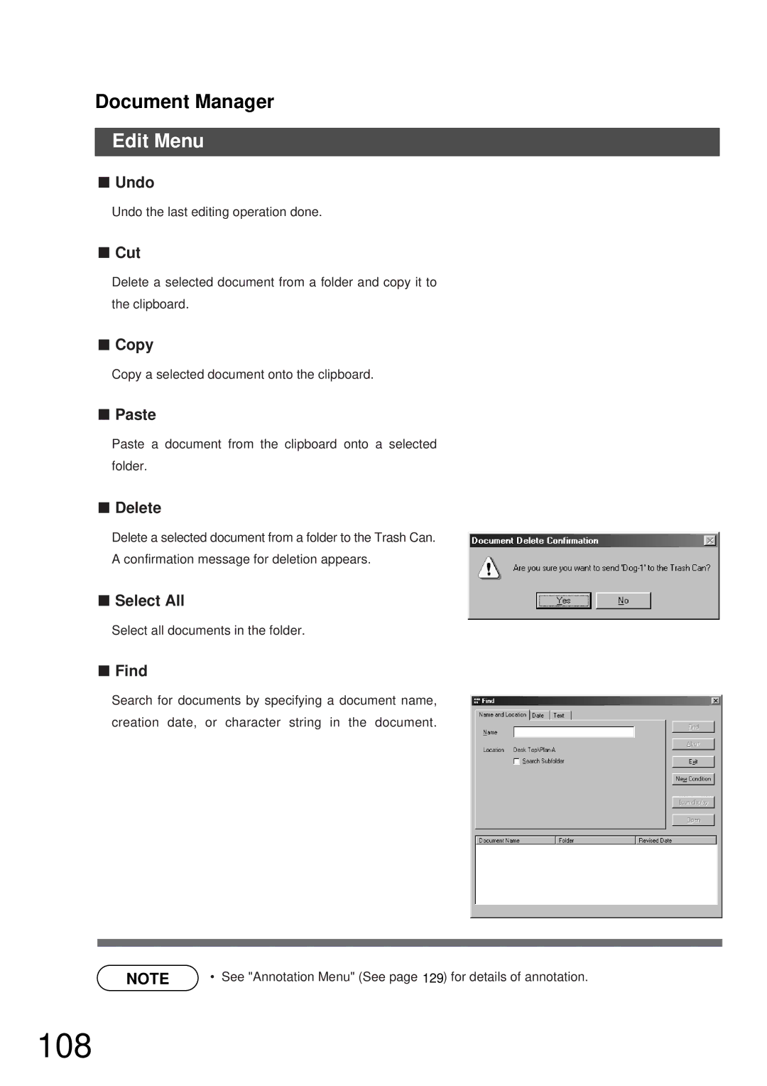 Panasonic DP-2000, DP-3000 manual 108, Edit Menu 