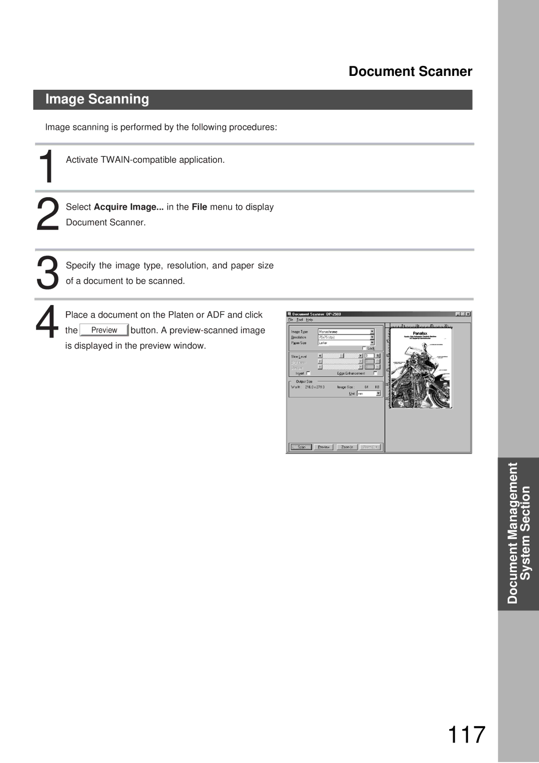 Panasonic DP-3000, DP-2000 manual 117, Image Scanning 