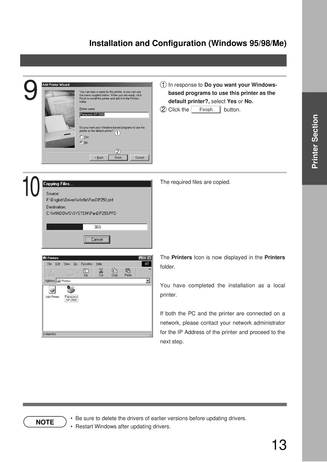 Panasonic DP-3000, DP-2000 manual Response to Do you want your Windows, Based programs to use this printer as 