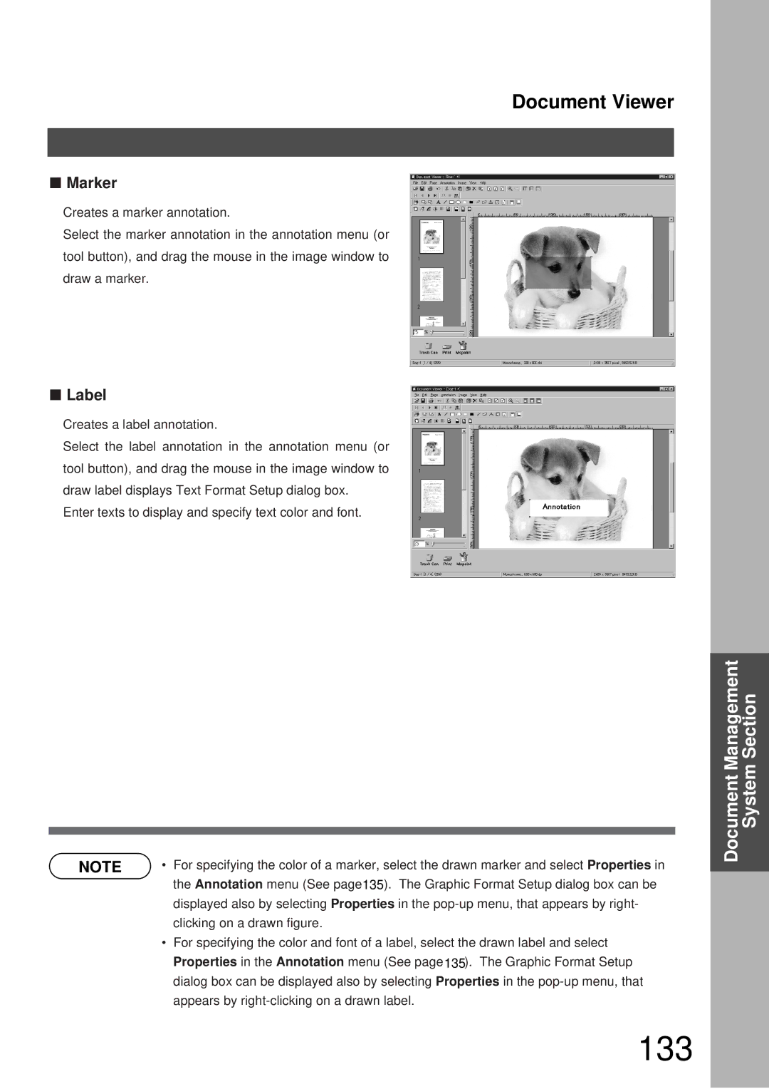 Panasonic DP-3000, DP-2000 manual 133, Marker, Label 