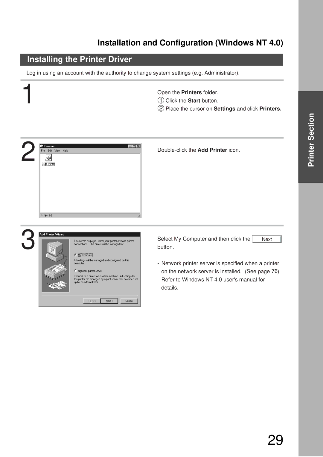 Panasonic DP-3000, DP-2000 manual Installing the Printer Driver 