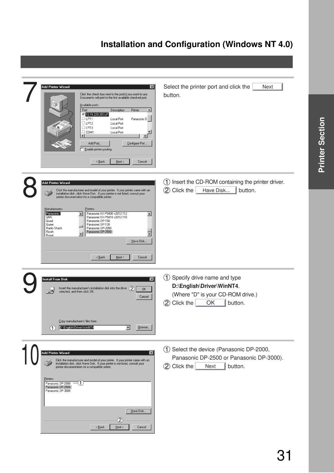 Panasonic DP-3000, DP-2000 manual English\Driver\WinNT4 