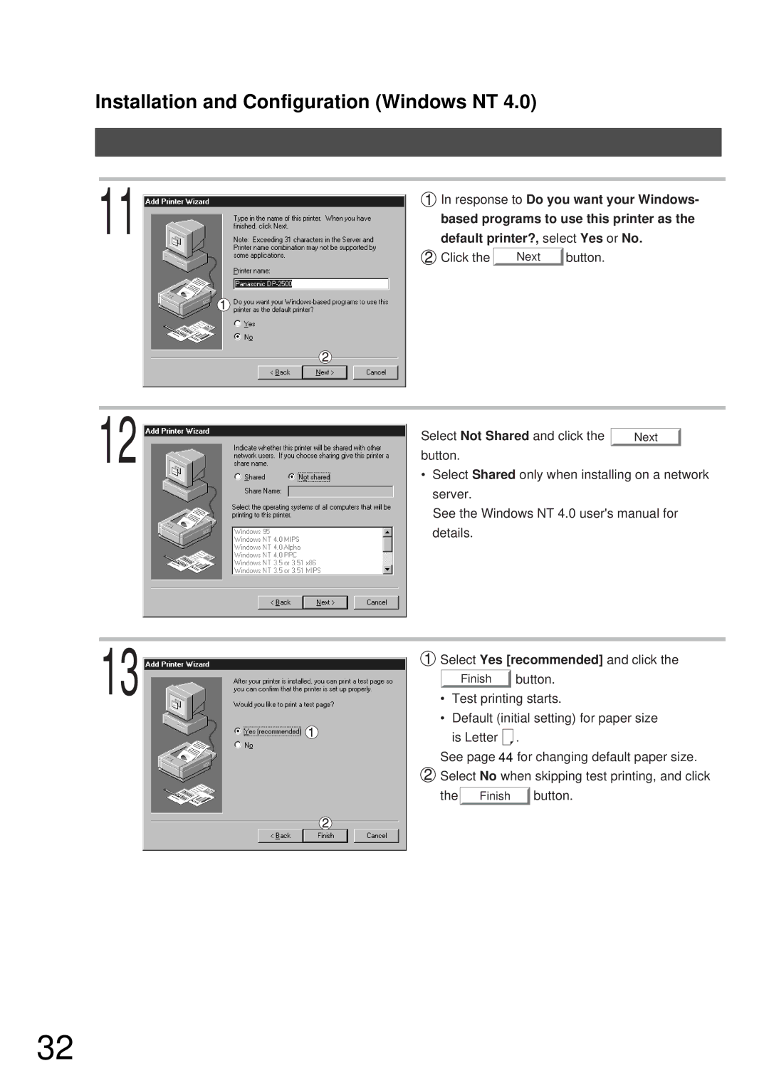 Panasonic DP-2000, DP-3000 manual Select Not Shared and click 