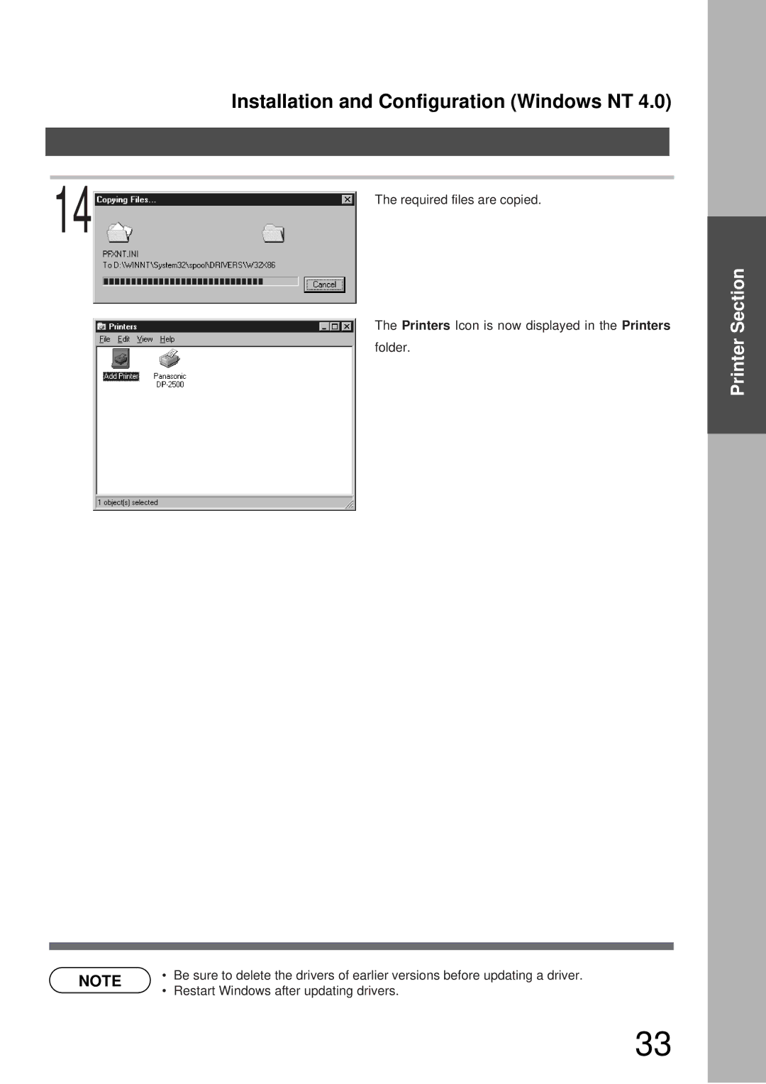 Panasonic DP-3000, DP-2000 manual Required files are copied 