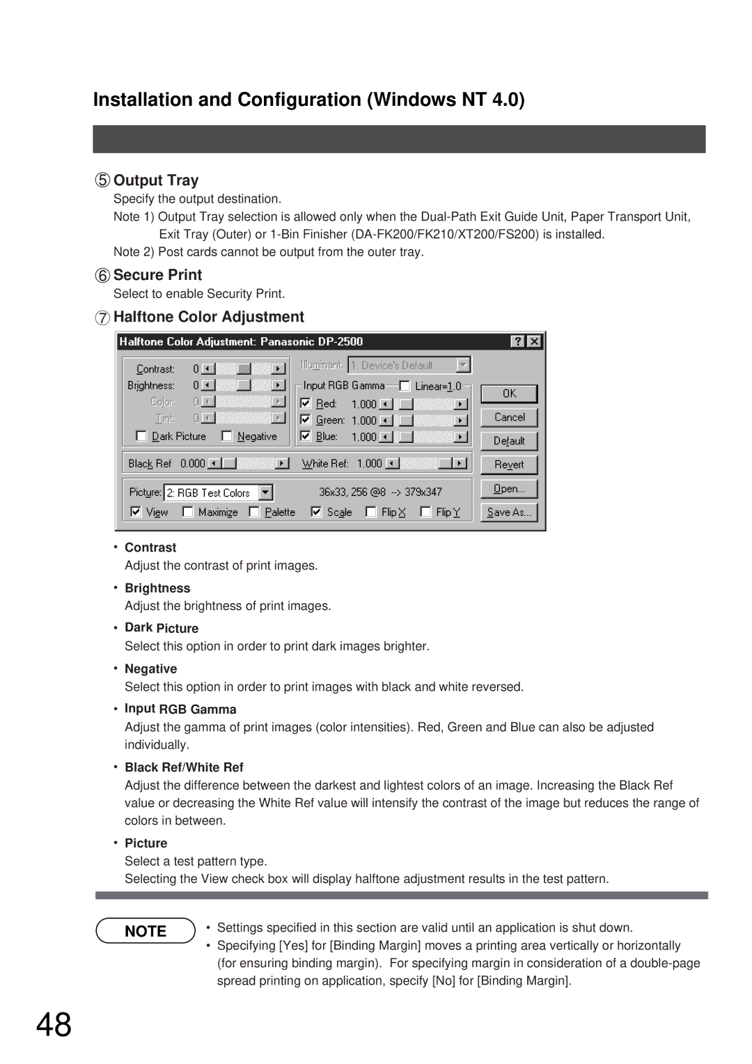 Panasonic DP-2000, DP-3000 manual Secure Print, Halftone Color Adjustment 