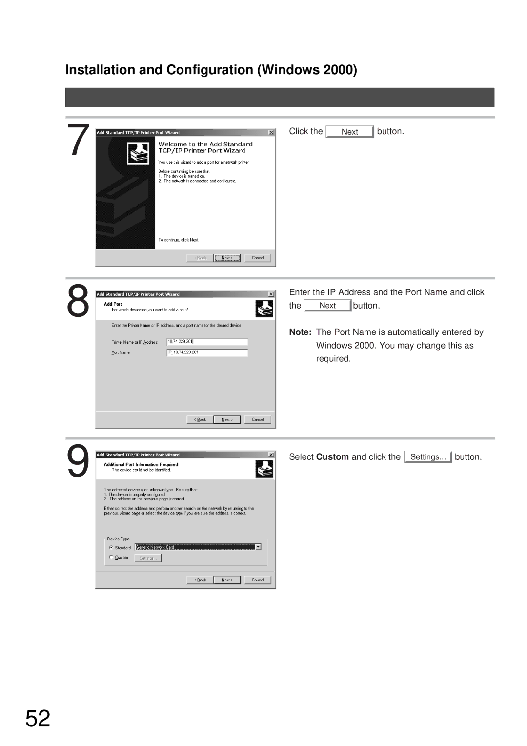 Panasonic DP-2000, DP-3000 manual Installation and Configuration Windows 