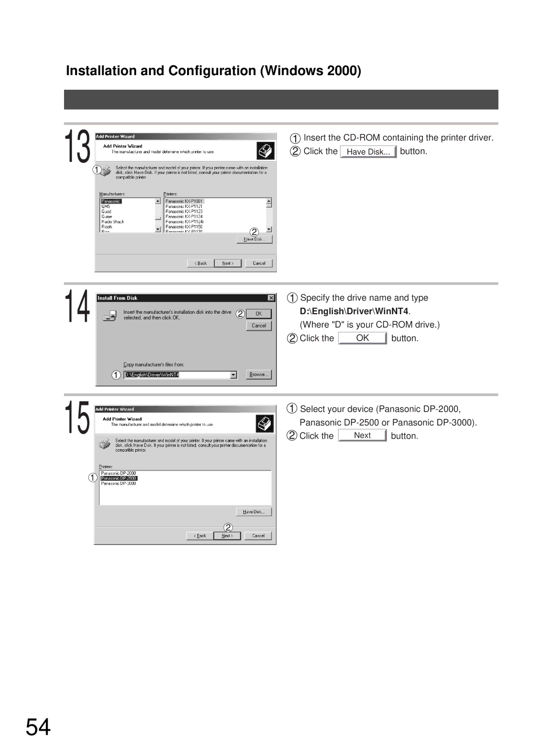 Panasonic DP-2000, DP-3000 manual English\Driver\WinNT4 