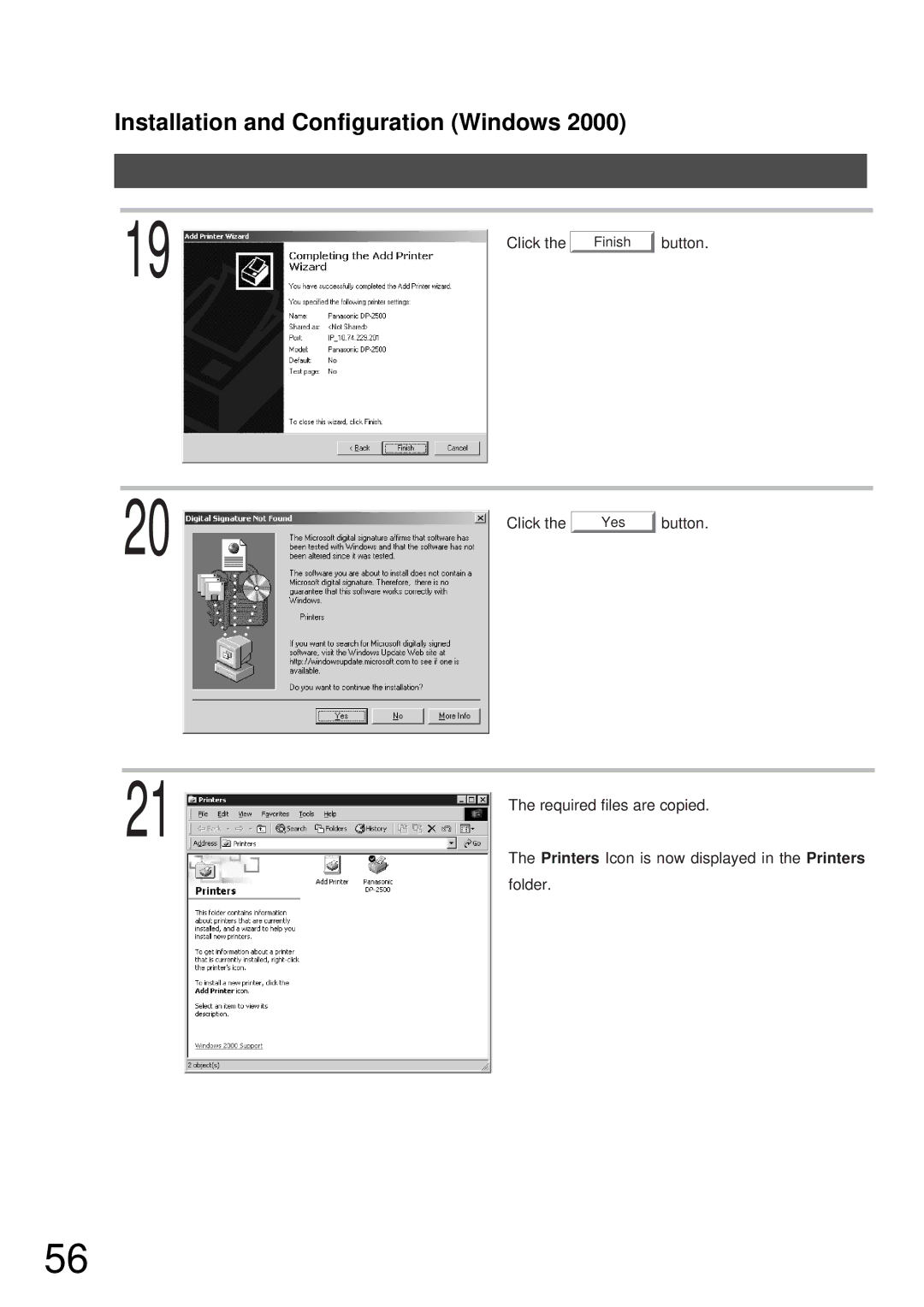 Panasonic DP-2000, DP-3000 manual Finish 