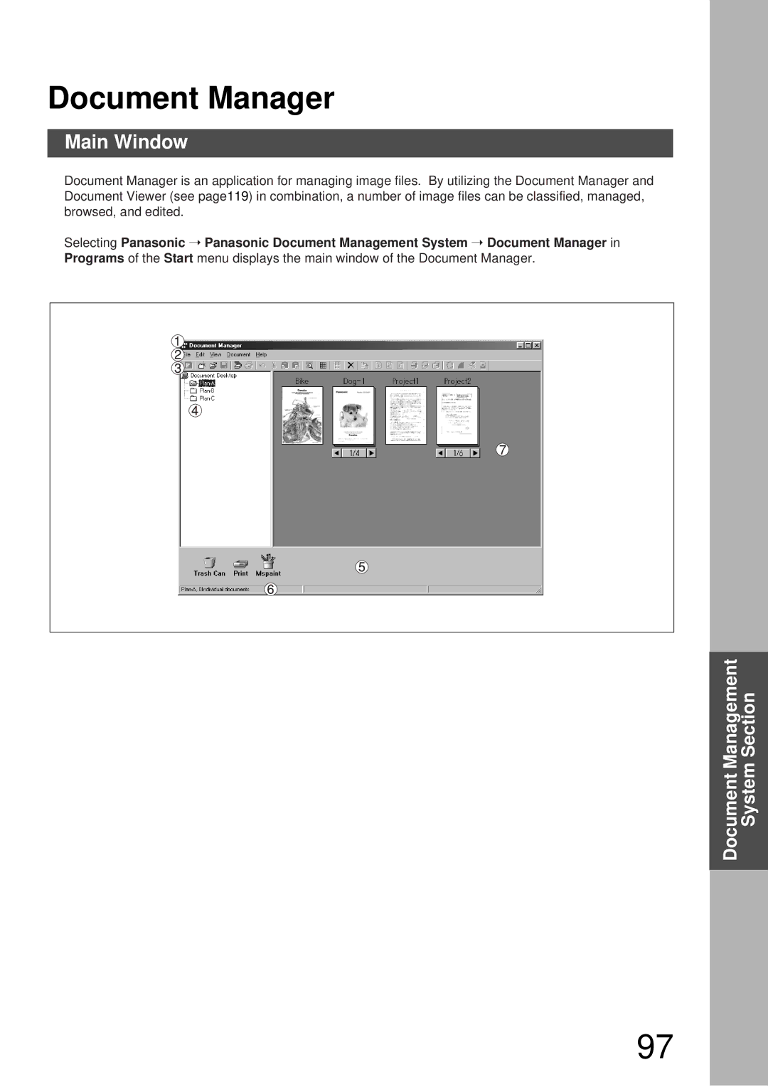 Panasonic DP-3000, DP-2000 manual Document Manager, Main Window 