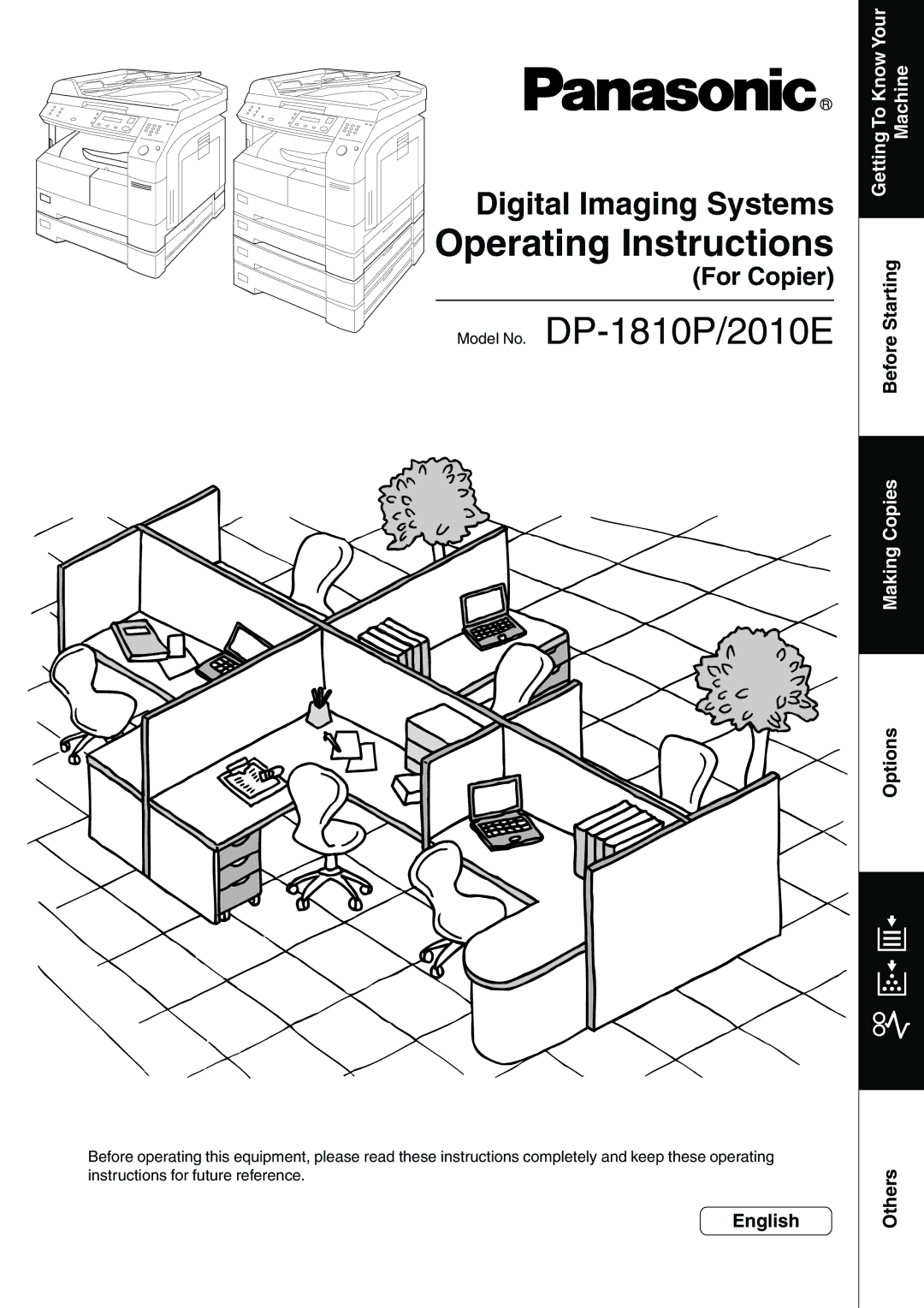 Panasonic DP-1810P, DP-2010E manual Before Starting, Options, English Others 