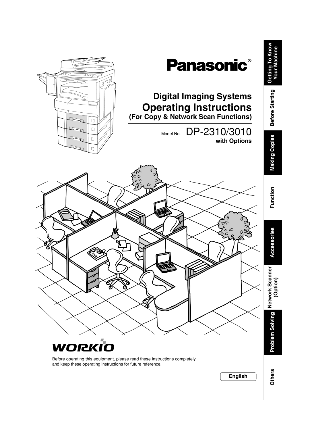 Panasonic DP-3010, DP-2310 manual Operating Instructions, Function Making Copies Before Starting, English Others 