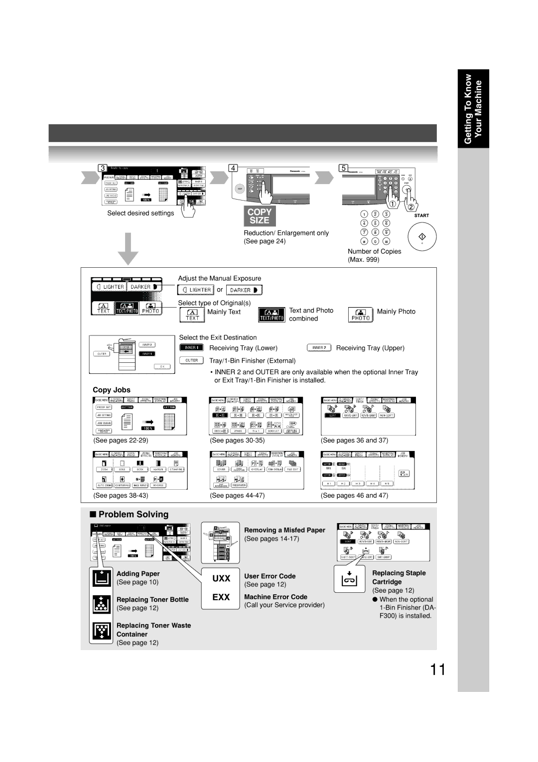 Panasonic DP-3010, DP-2310 manual Copy Jobs 