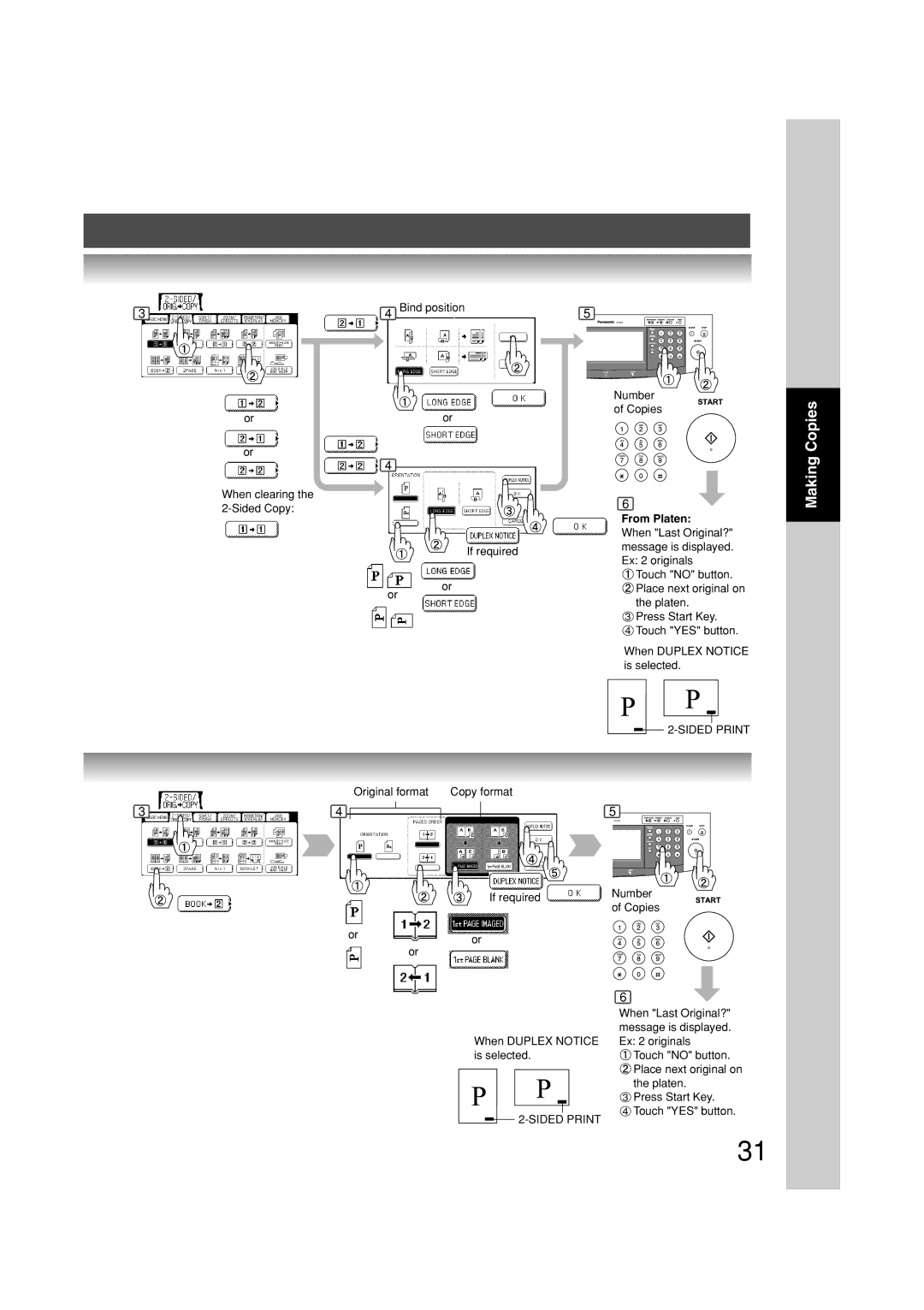 Panasonic DP-3010, DP-2310 manual From Platen, Sided Print 