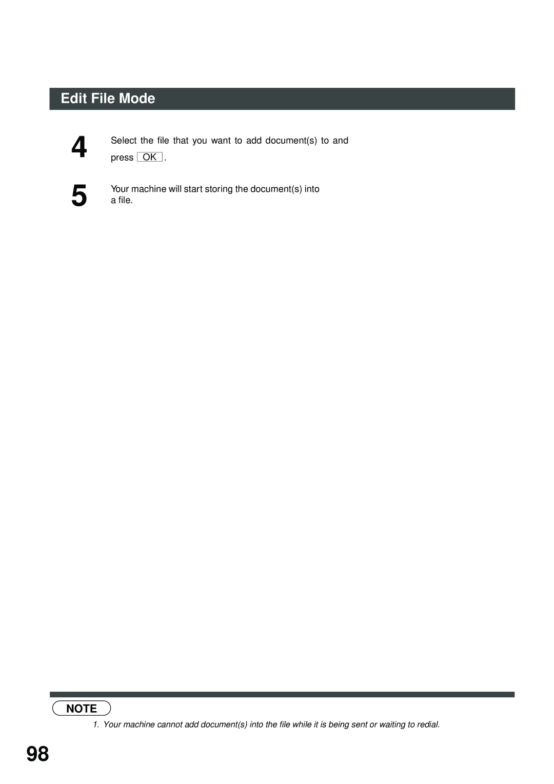 Panasonic DP-2500, DP-3000 manual Edit File Mode 