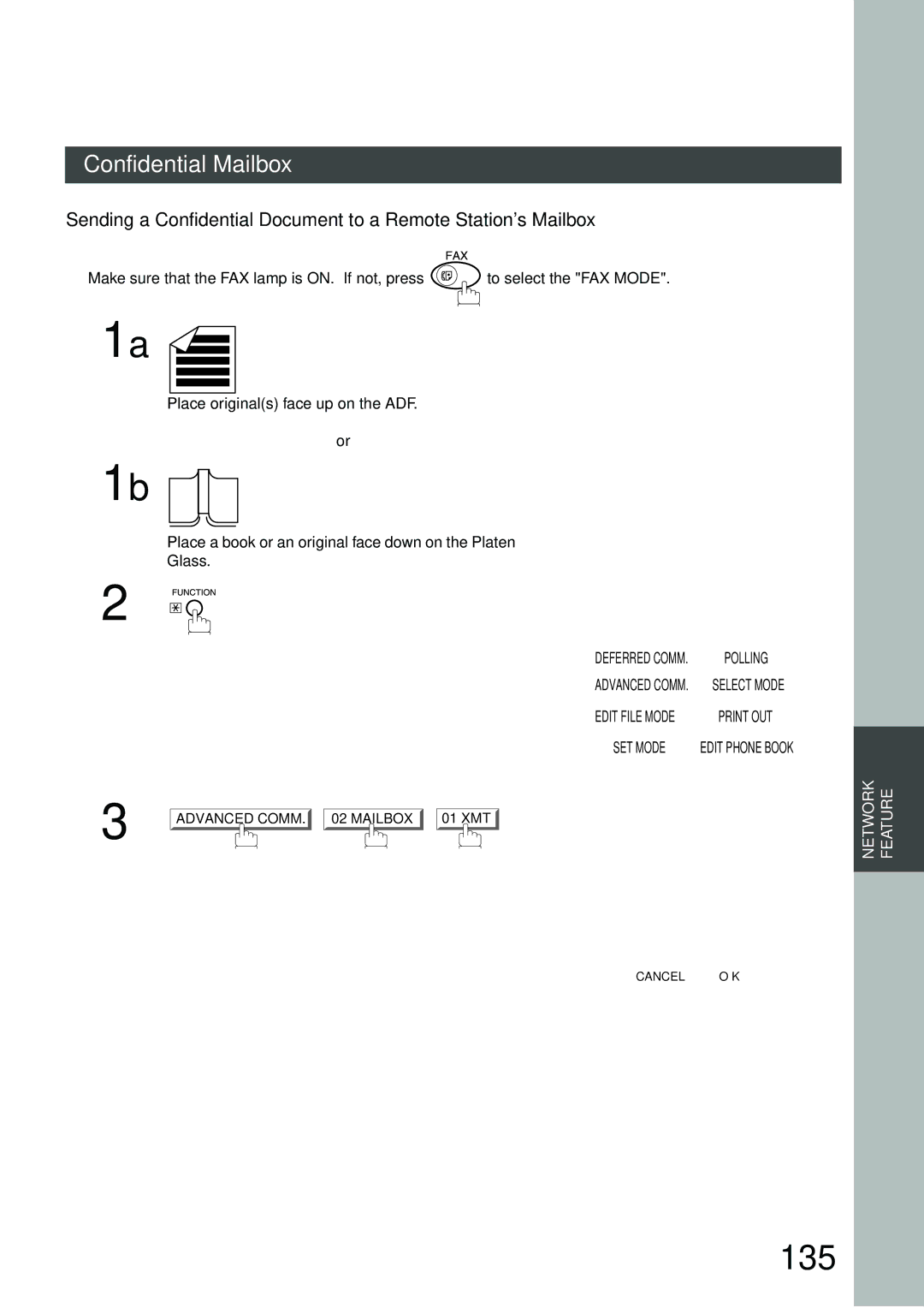 Panasonic DP-3000, DP-2500 manual 135, Confidential XMT Input a 4-DIGIT PWD 