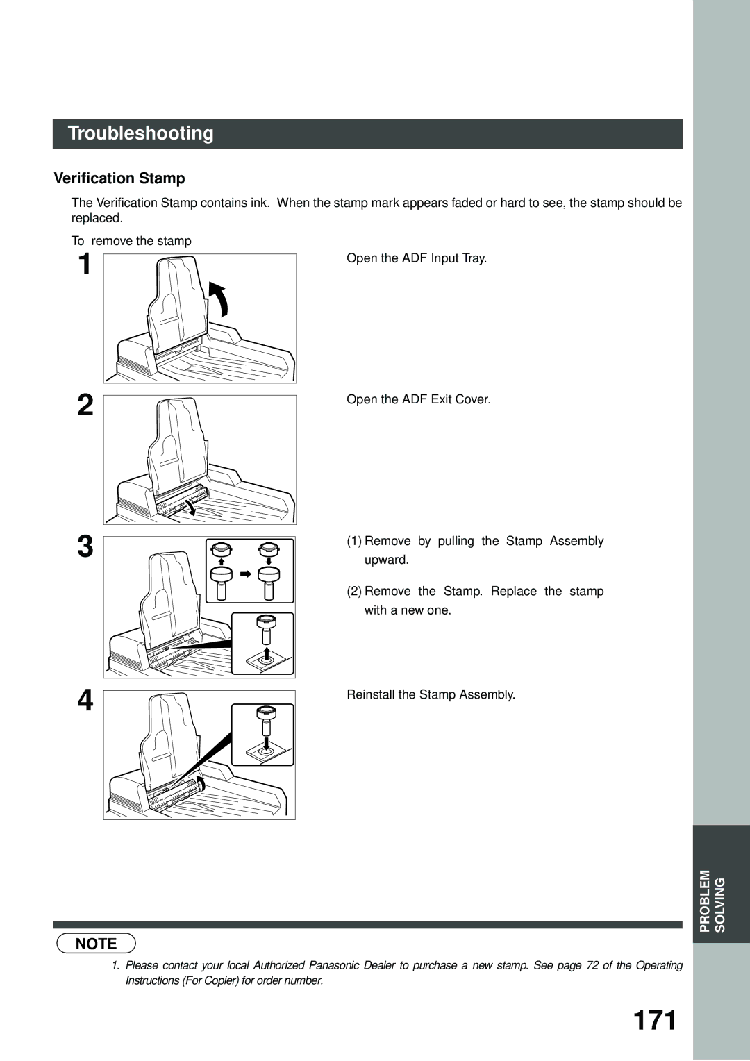 Panasonic DP-3000, DP-2500 manual 171, Verification Stamp 