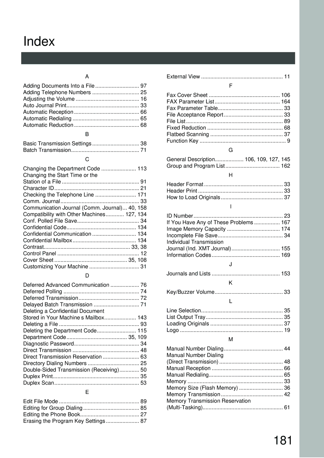 Panasonic DP-3000, DP-2500 manual 181 