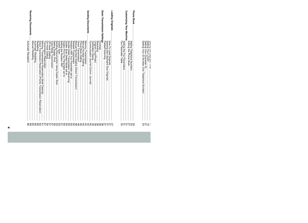 Panasonic DP-3000, DP-2500 manual Table of Contents 