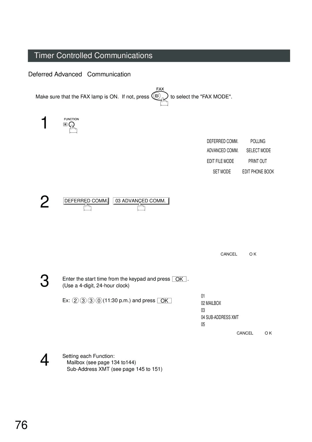 Panasonic DP-2500, DP-3000 manual Deferred Advanced Communication, Deferred ADV. Comm 