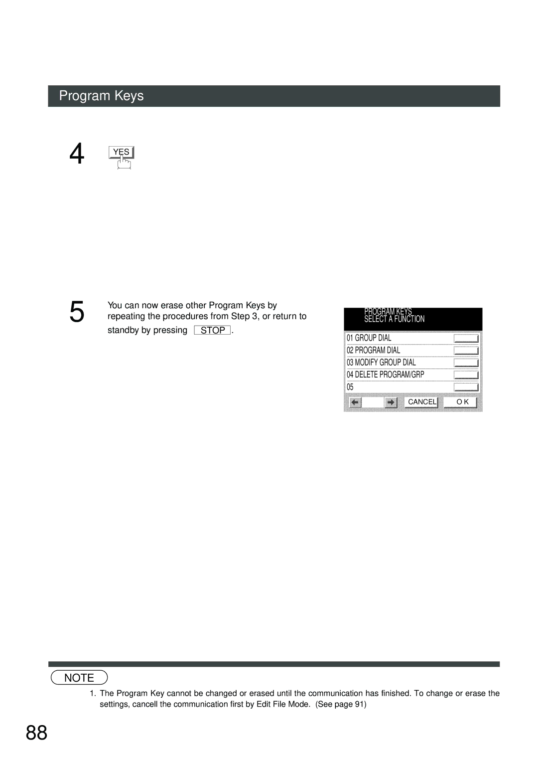 Panasonic DP-2500, DP-3000 manual Group Dial Program Dial Modify Group Dial Delete PROGRAM/GRP 