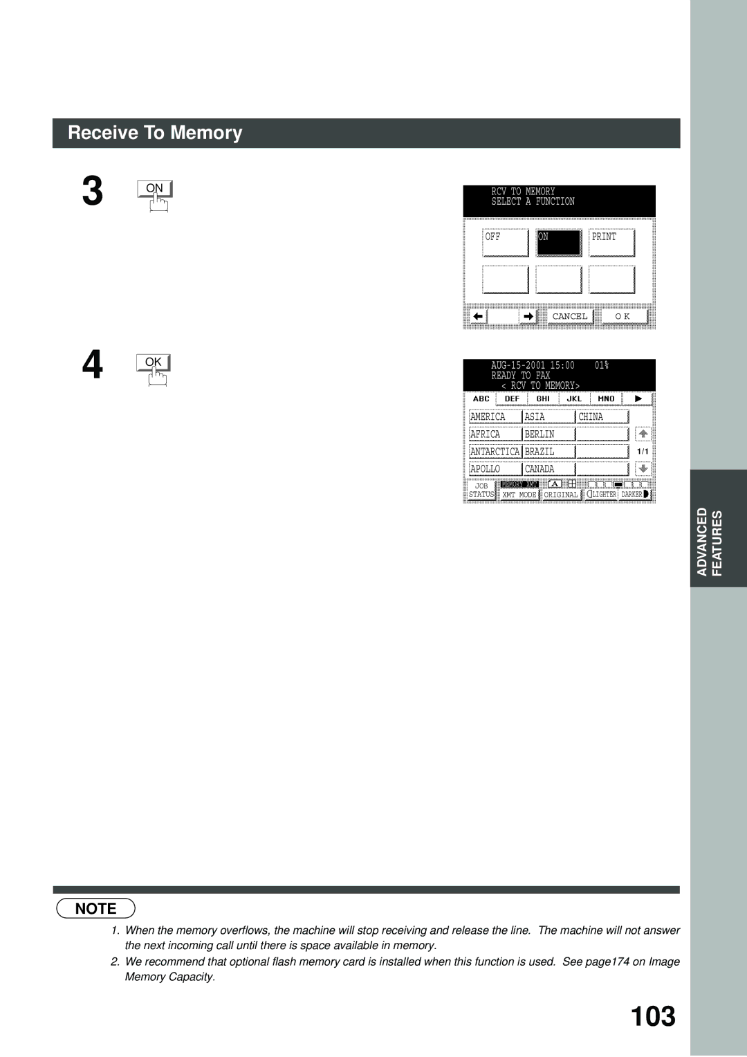 Panasonic DP-2500/3000 manual 103, Ready to FAX 