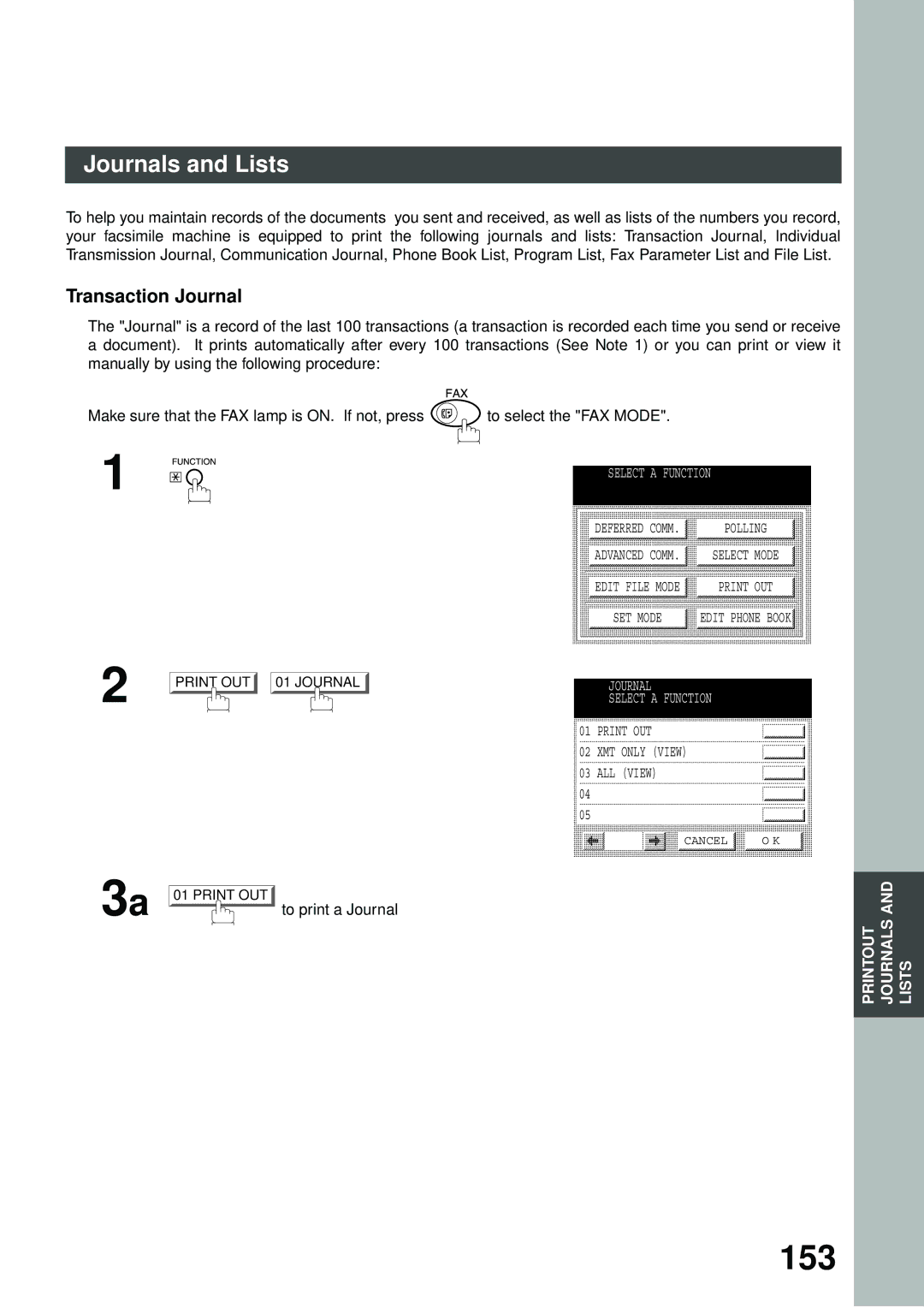 Panasonic DP-2500/3000 manual 153, To print a Journal 