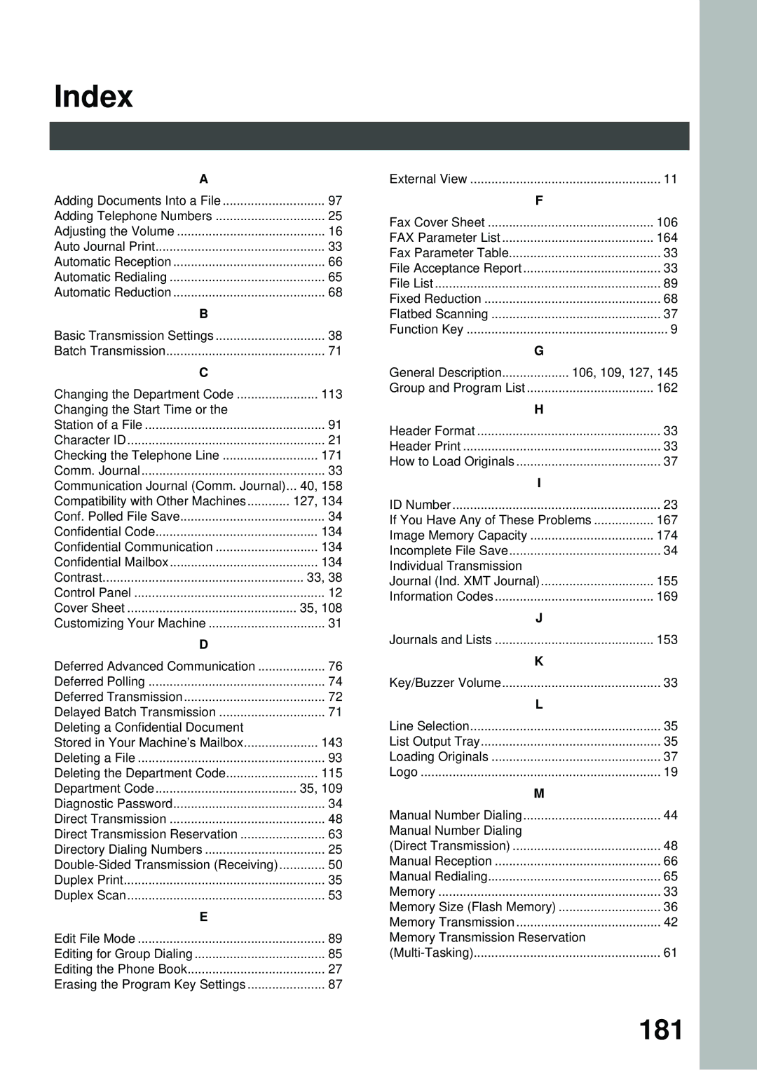 Panasonic DP-2500/3000 manual 181 