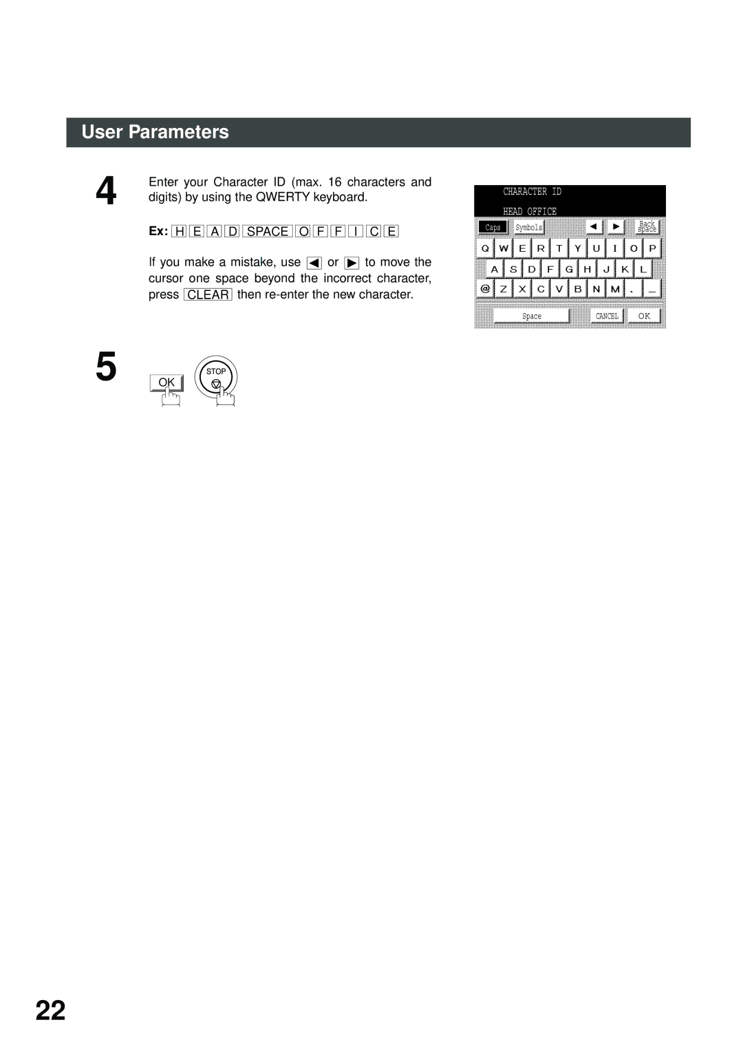 Panasonic DP-2500/3000 manual Character ID Head Office 