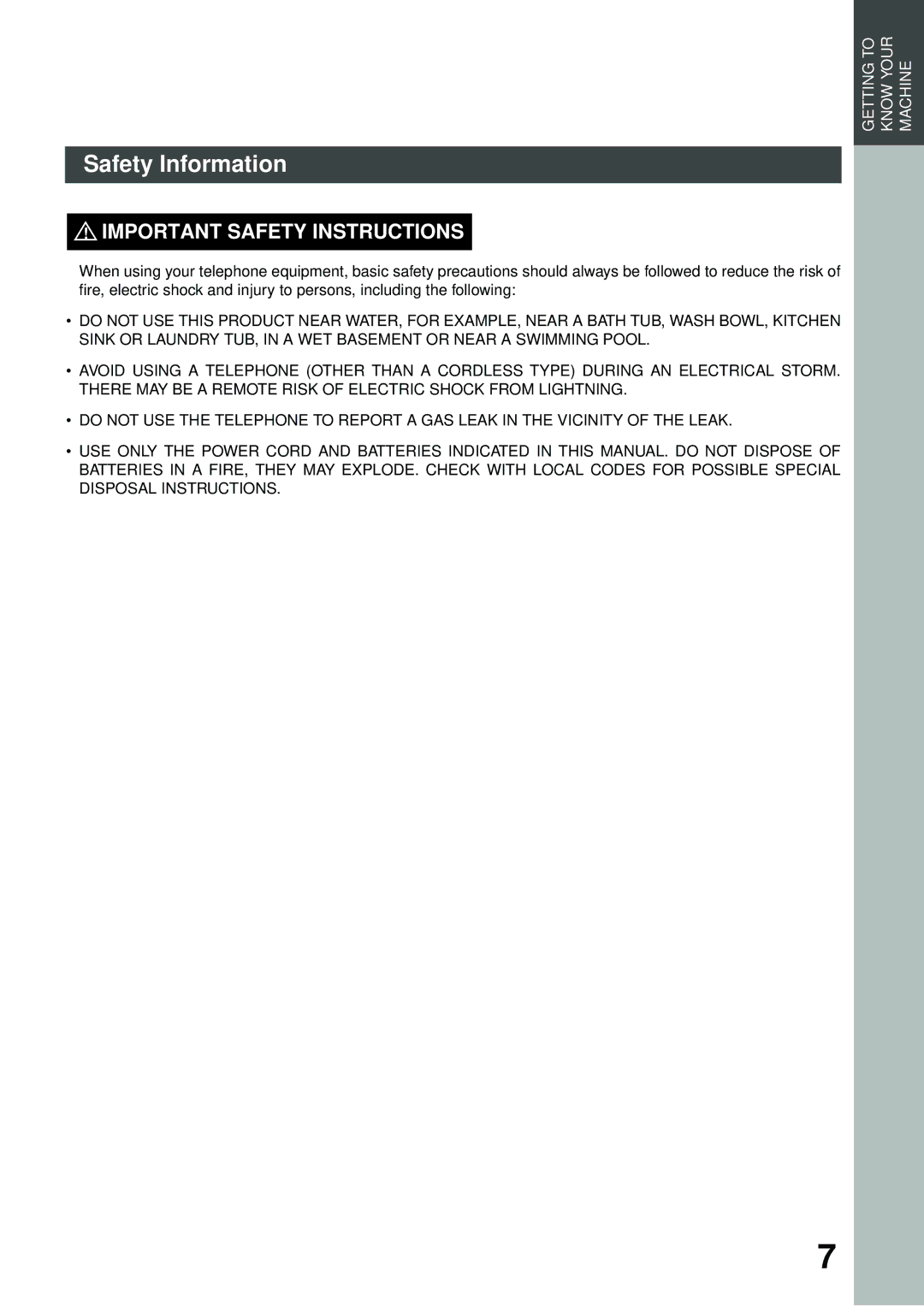 Panasonic DP-2500/3000 manual Important Safety Instructions 