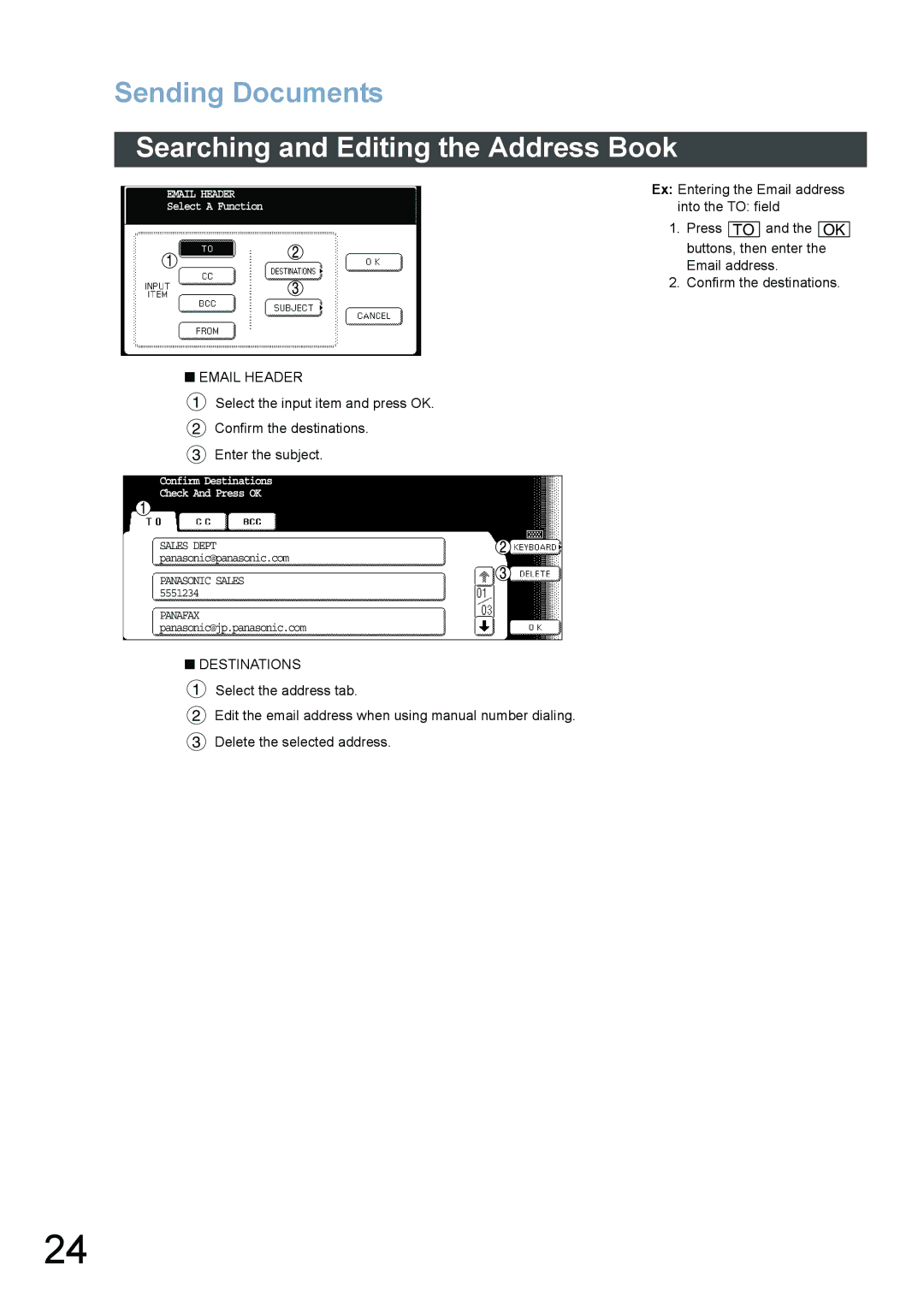 Panasonic DP-3520, DP-6020, DP-4520 appendix Email Header 