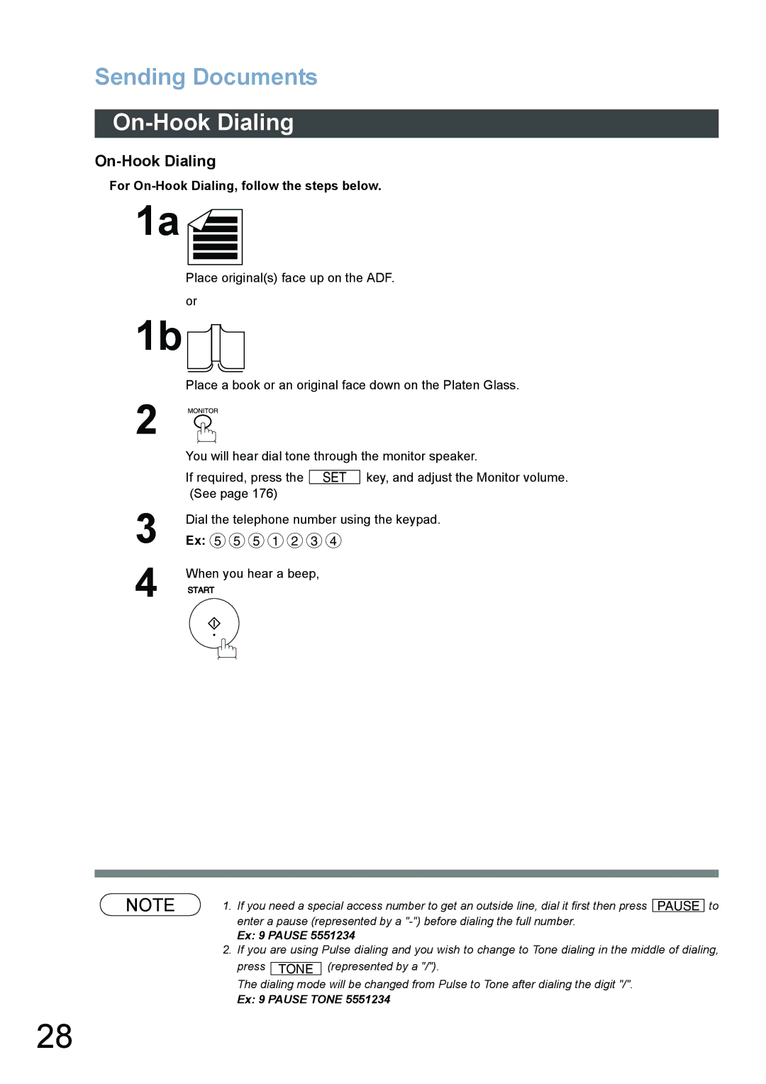 Panasonic DP-6020, DP-3520, DP-4520 For On-Hook Dialing, follow the steps below, Key, and adjust the Monitor volume 