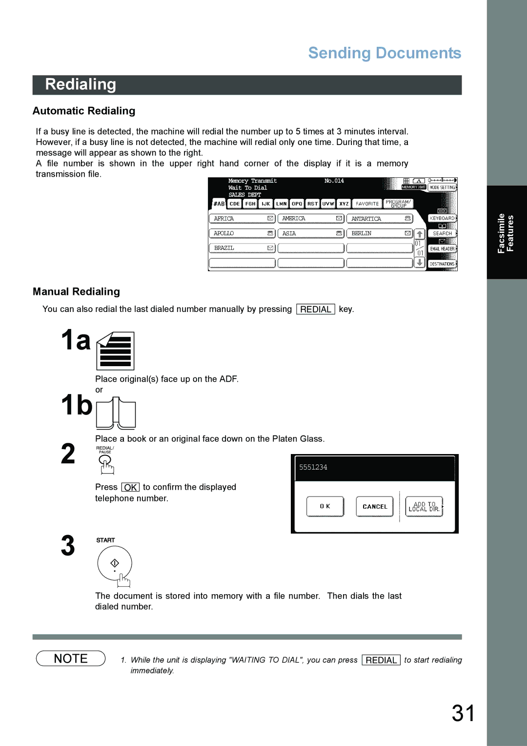 Panasonic DP-6020, DP-3520, DP-4520 appendix Automatic Redialing, Manual Redialing 