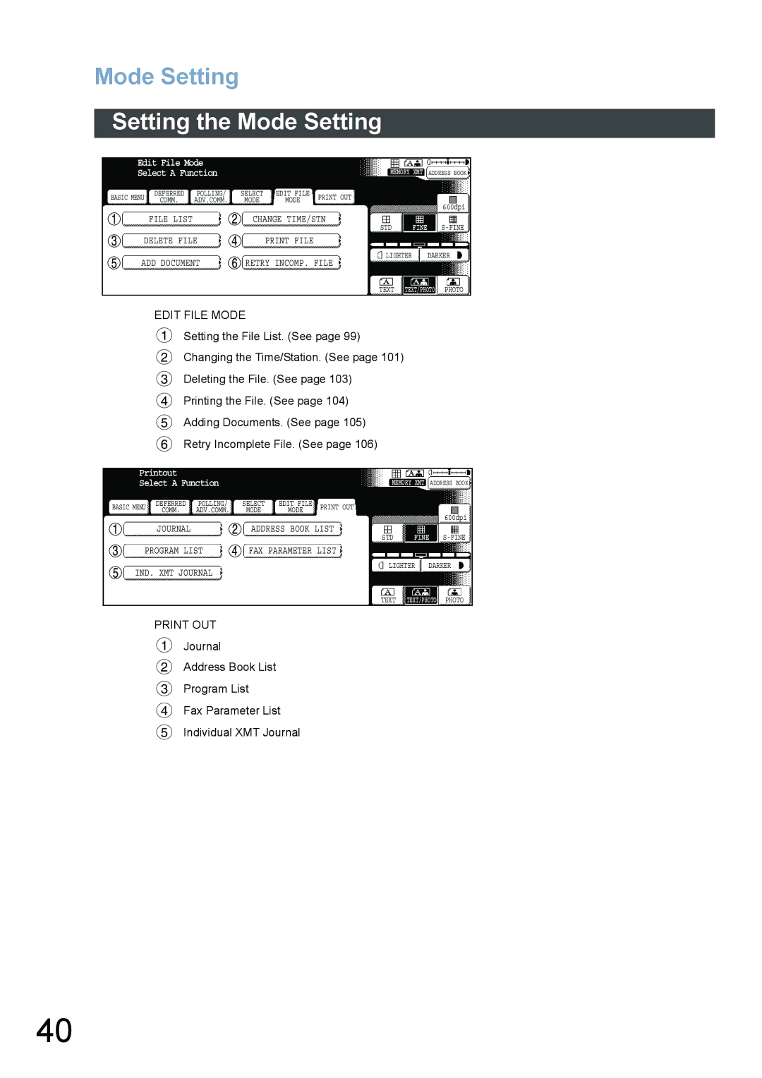 Panasonic DP-6020, DP-3520, DP-4520 appendix Print OUT 