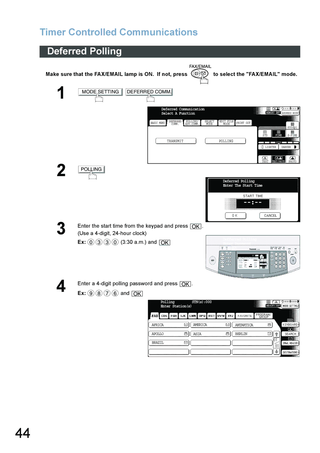 Panasonic DP-4520, DP-3520, DP-6020 appendix Deferred Polling 