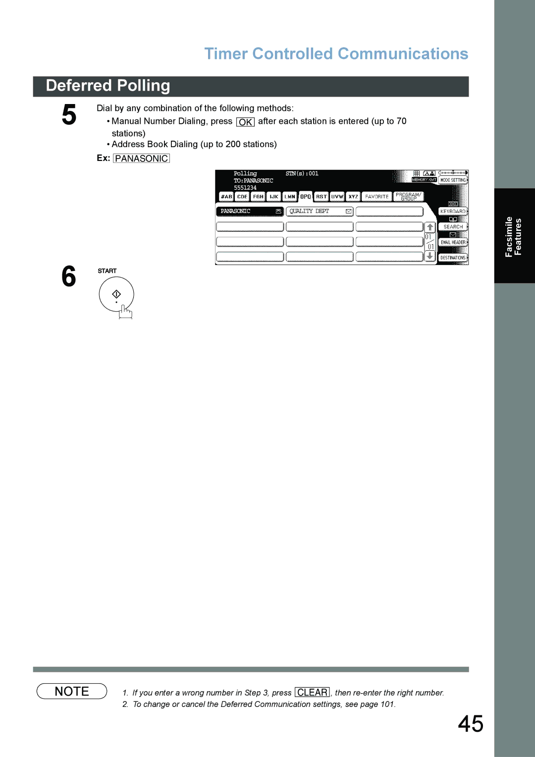 Panasonic DP-3520, DP-6020, DP-4520 appendix Stations Address Book Dialing up to 200 stations 