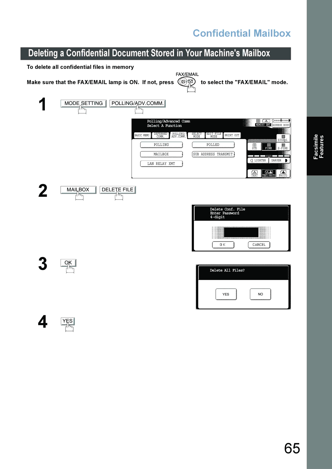 Panasonic DP-4520, DP-3520, DP-6020 appendix Delete All Files? 