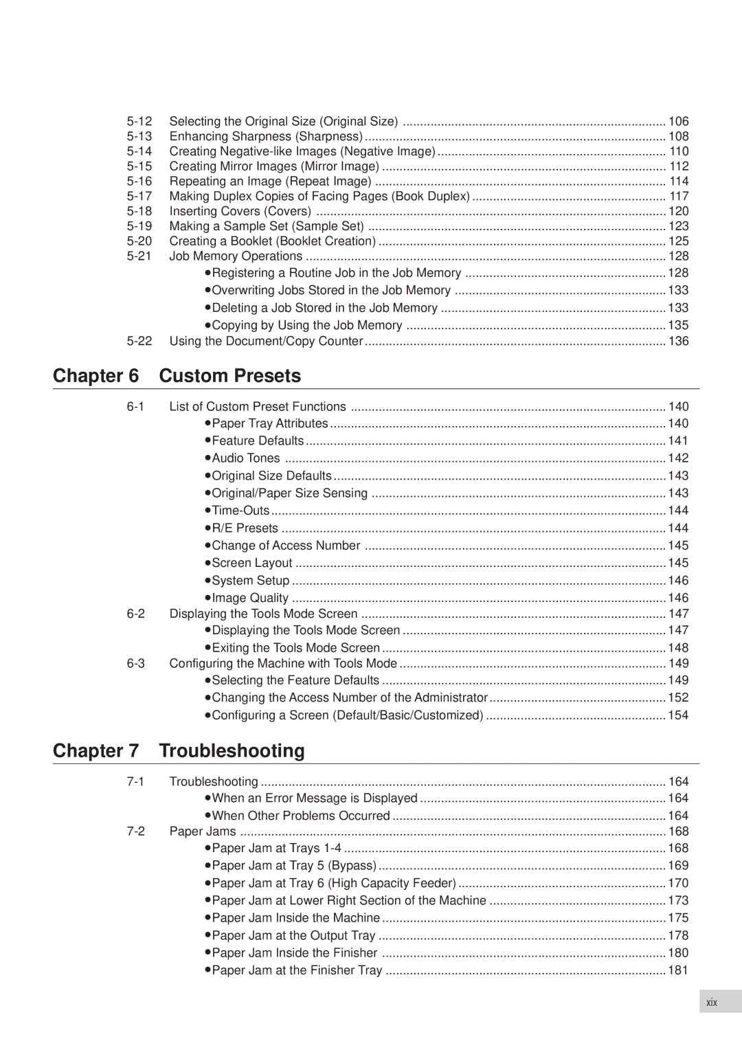 Panasonic DP-7000, DP-6000 manual Chapter Custom Presets 