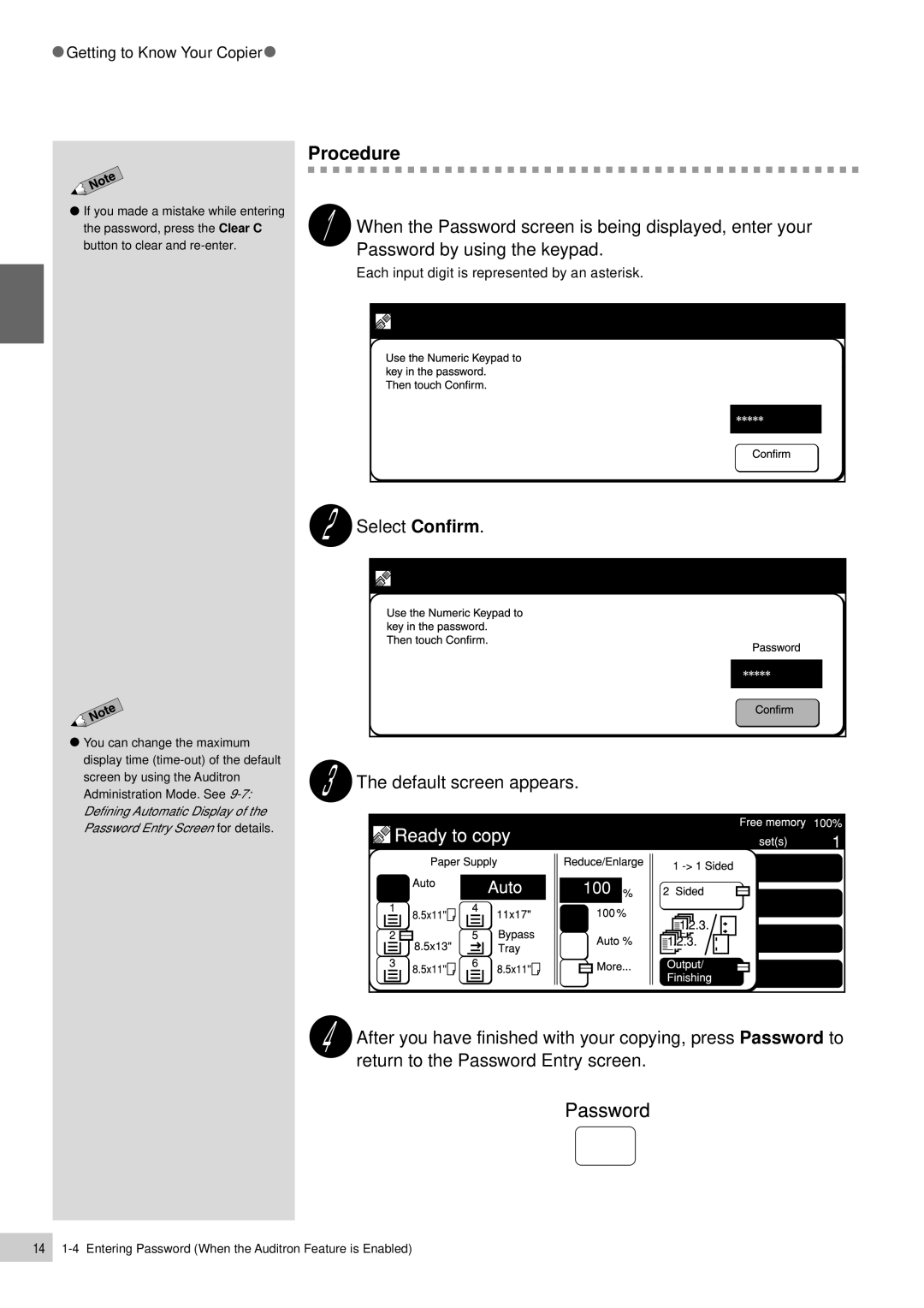 Panasonic DP-6000, DP-7000 manual Procedure 