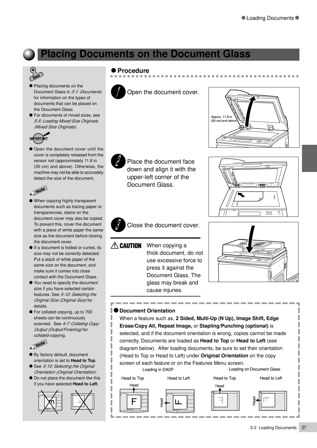 Panasonic DP-7000, DP-6000 manual Open the document cover, When copying a 