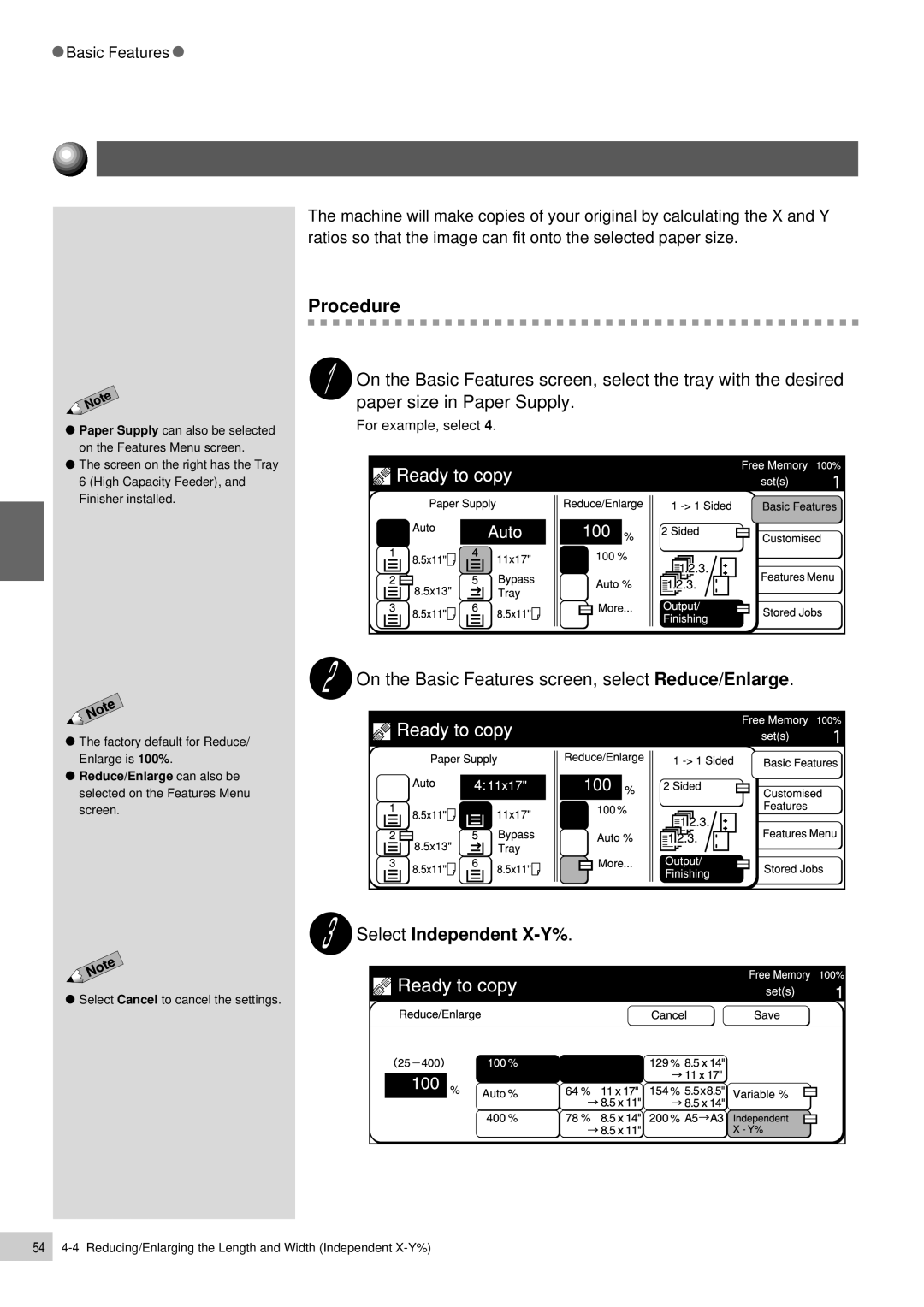 Panasonic DP-6000, DP-7000 manual Automatic X/Y Percentage Change Auto-Fit 