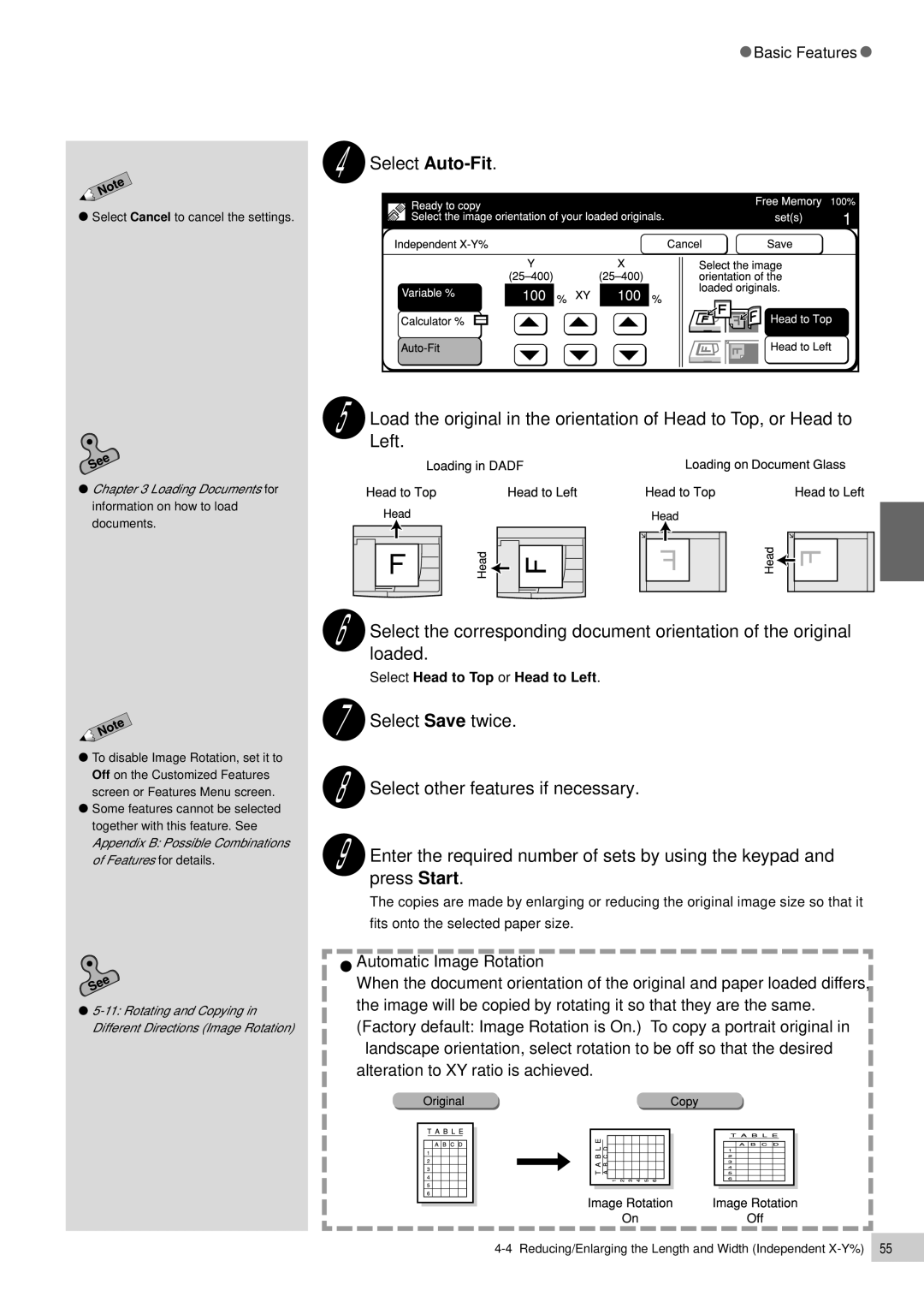 Panasonic DP-7000, DP-6000 manual Automatic Image Rotation 