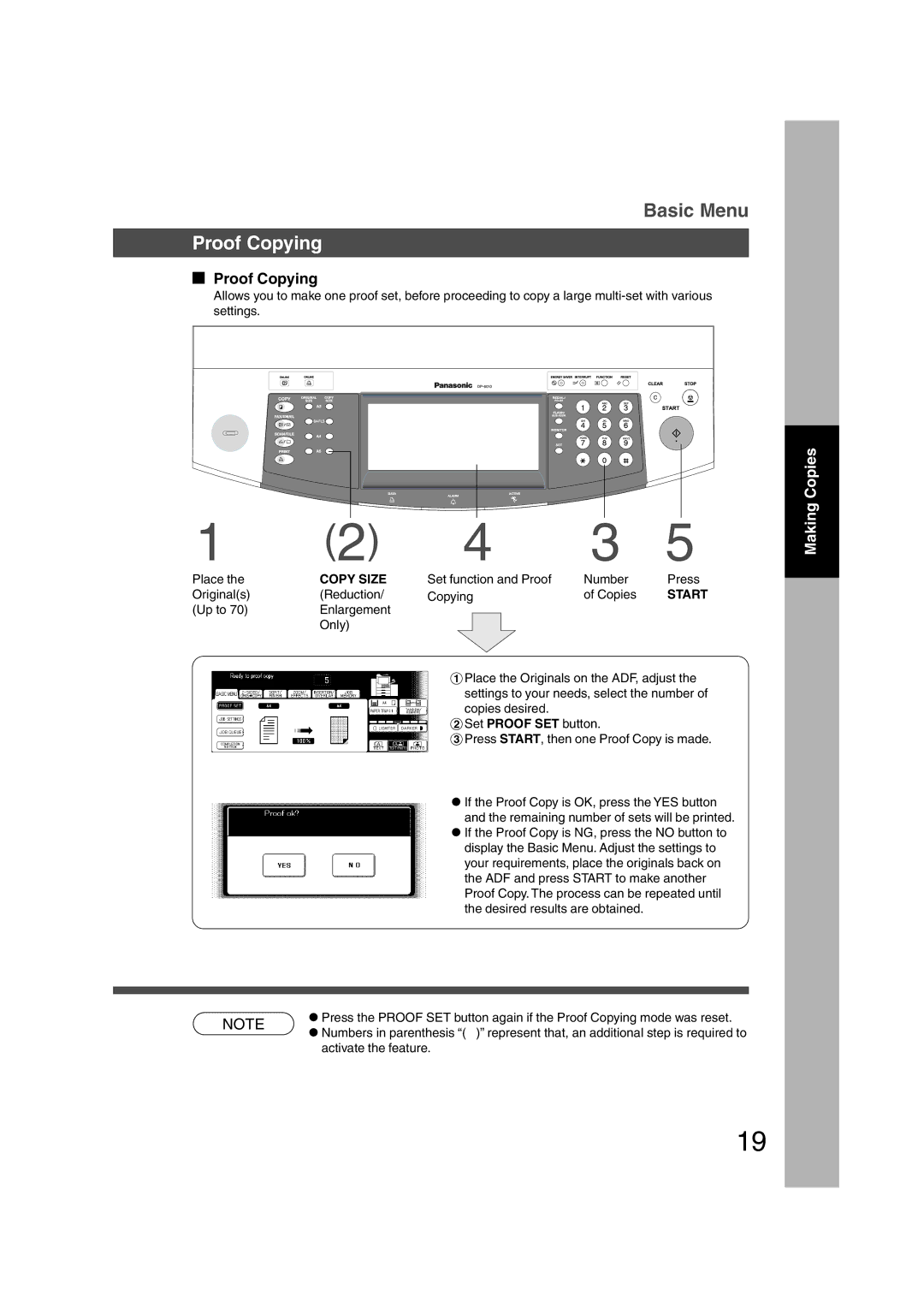 Panasonic DP-3510, DP-6010 manual Proof Copying 