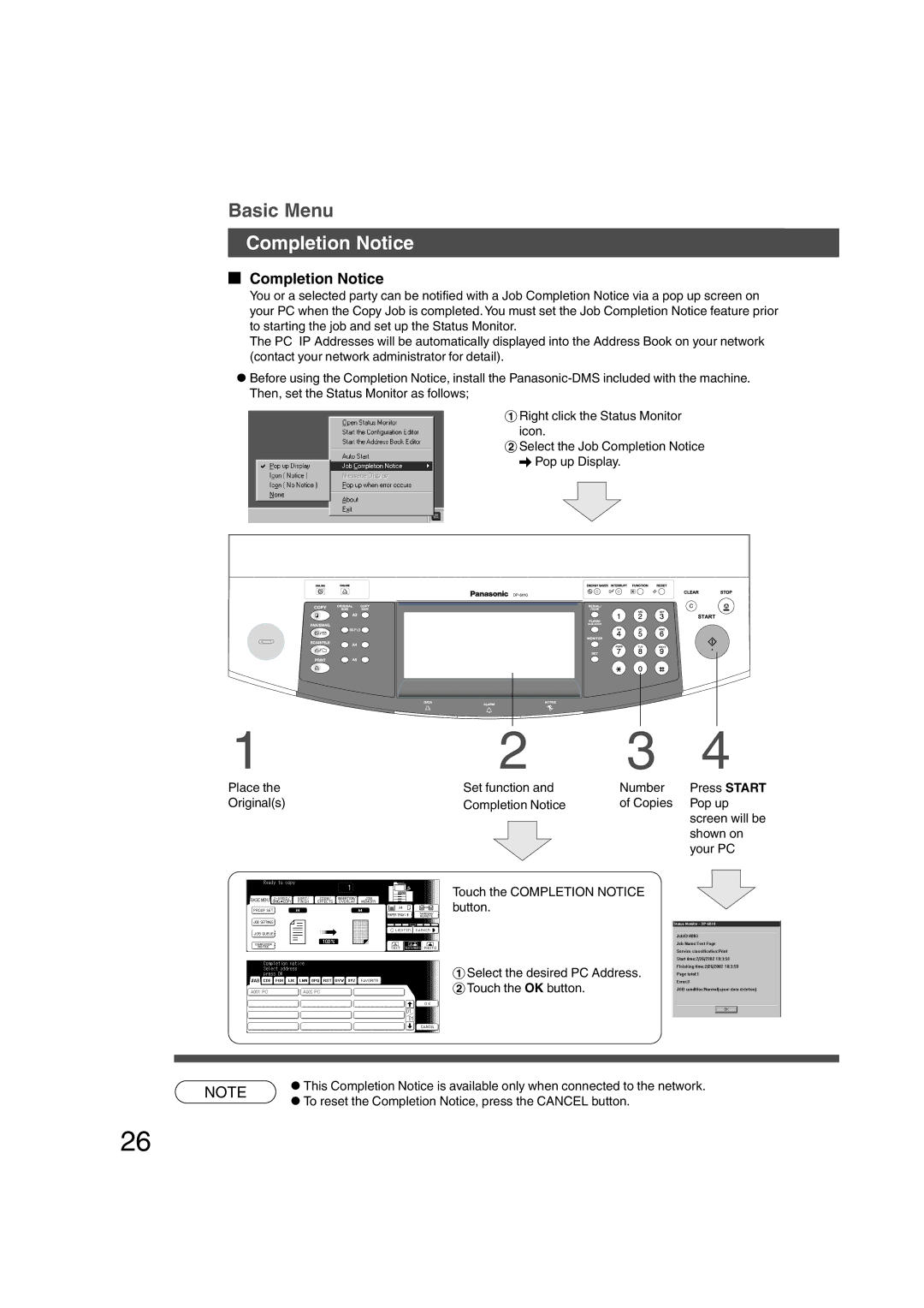 Panasonic DP-6010, DP-3510 manual Completion Notice 