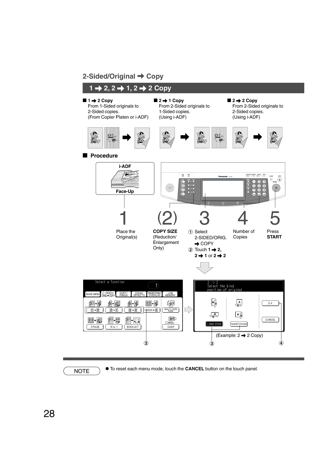 Panasonic DP-6010, DP-3510 manual 2, 2 \ 1, 2 \ 2 Copy, 2 Copy \ 1 Copy, Adf, Face-Up, 1 or 2 