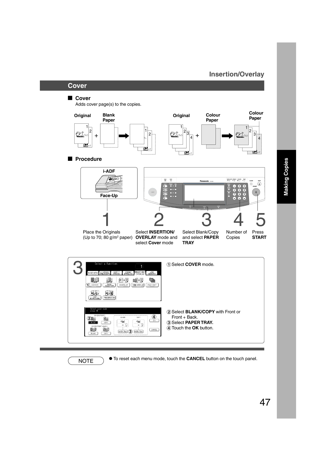 Panasonic DP-3510, DP-6010 manual Cover 