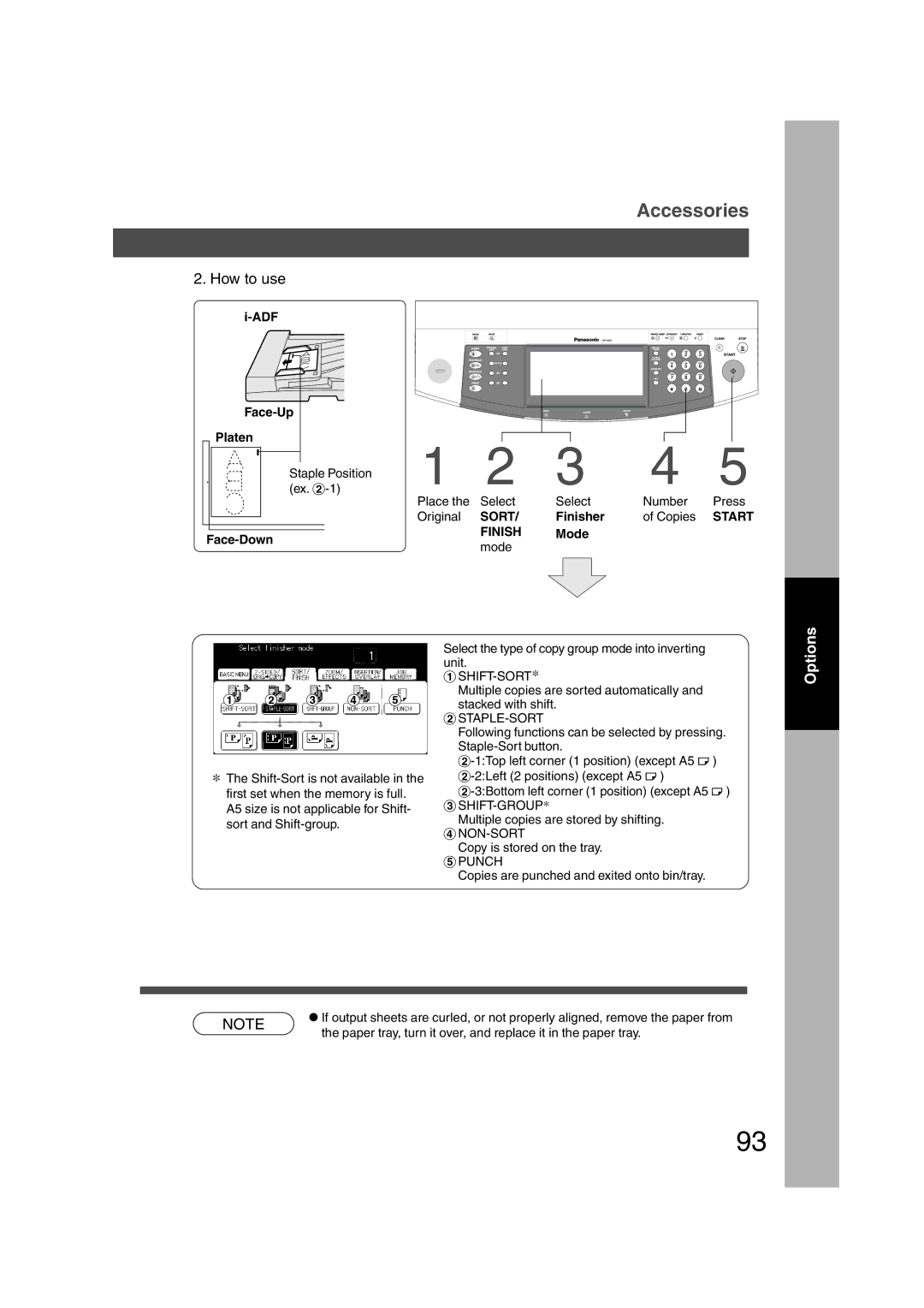 Panasonic DP-3510, DP-6010 manual Multiple copies are sorted automatically Stacked with shift 