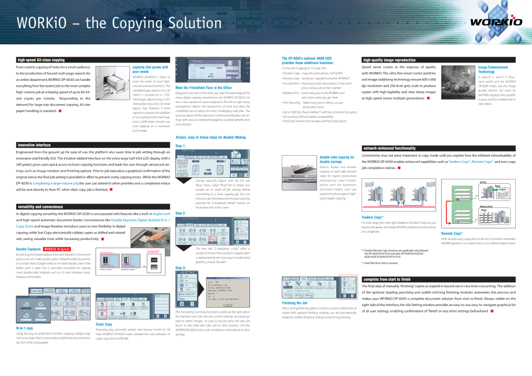 Panasonic DP-6030 specifications WORKiO the Copying Solution 