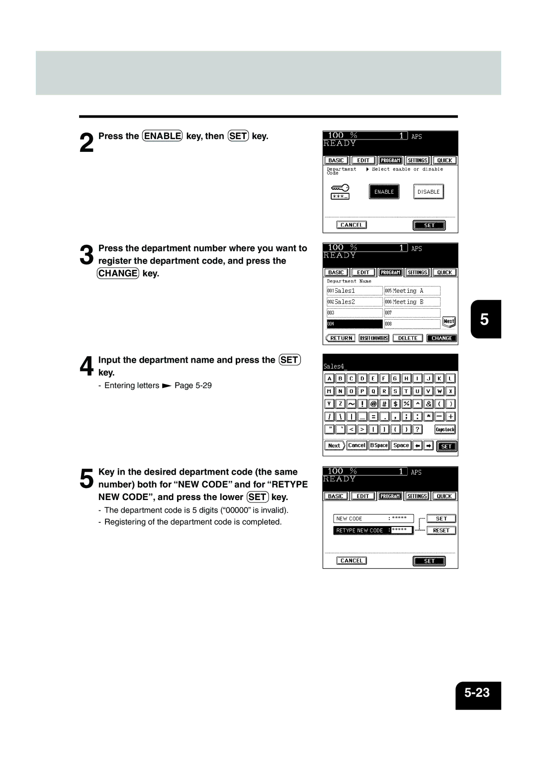 Panasonic DP-6530 manual Entering letters 